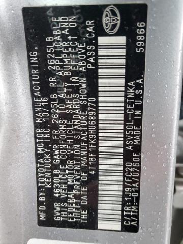 2017 TOYOTA CAMRY LE - 4T1BF1FK9HU689770