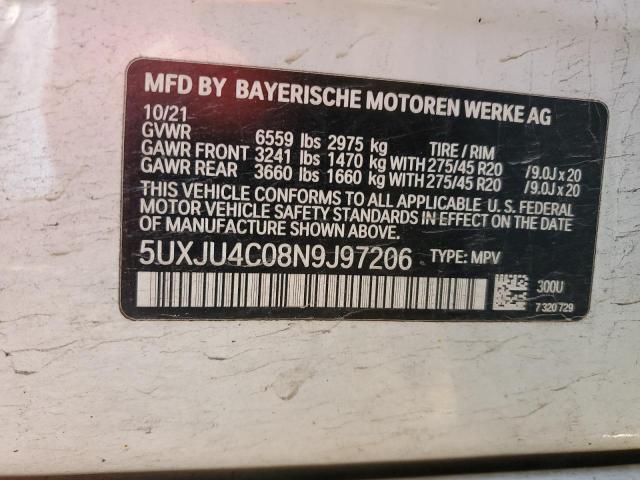 2022 BMW X5 M50I 5UXJU4C08N9J97206