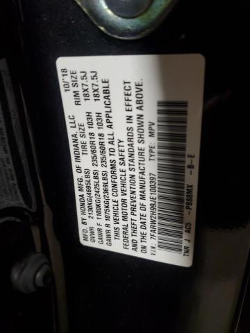 2018 HONDA CR-V TOURI - 7FARW2H99JE100397