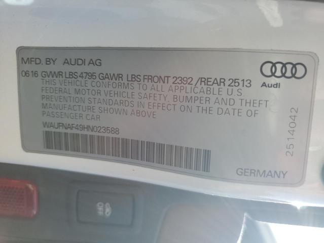 2017 AUDI A4 PRESTIG WAUFNAF49HN023588