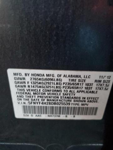 VIN 5FNYF4H28DB025539 2013 HONDA PILOT no.13