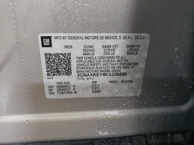 2019 CHEVROLET EQUINOX LT - 3GNAXKEV8KS536889