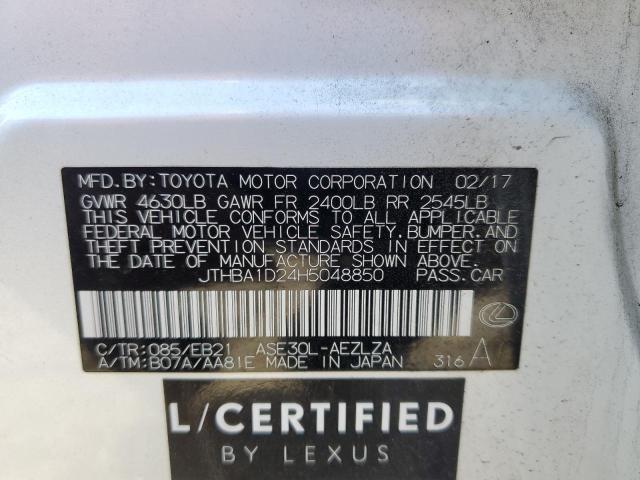 2017 LEXUS IS 200T - JTHBA1D24H5048850