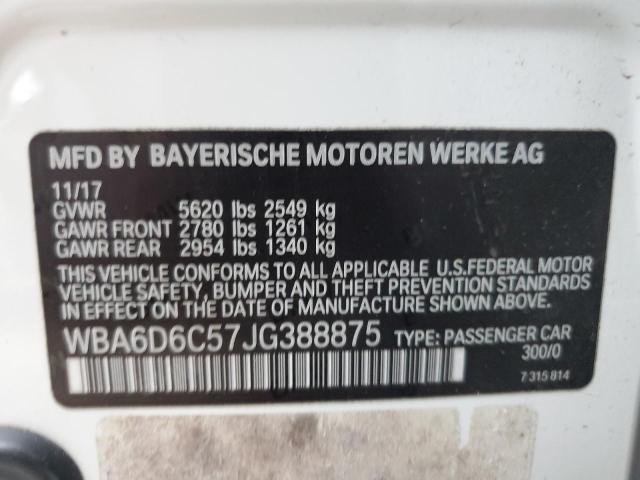 2018 BMW 650 XI GRA WBA6D6C57JG388875