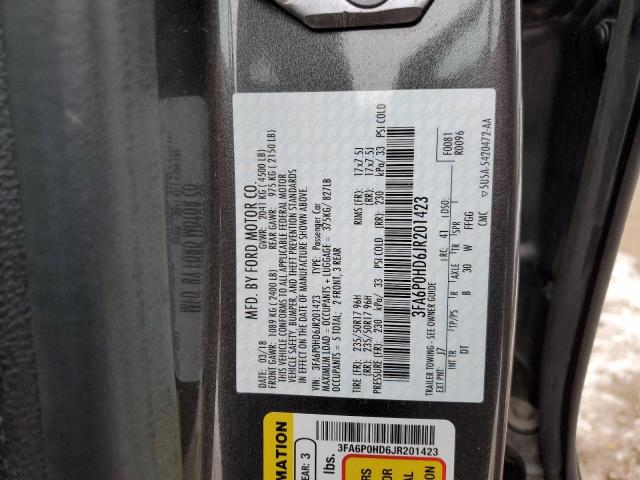 2018 FORD FUSION SE - 3FA6P0HD6JR201423