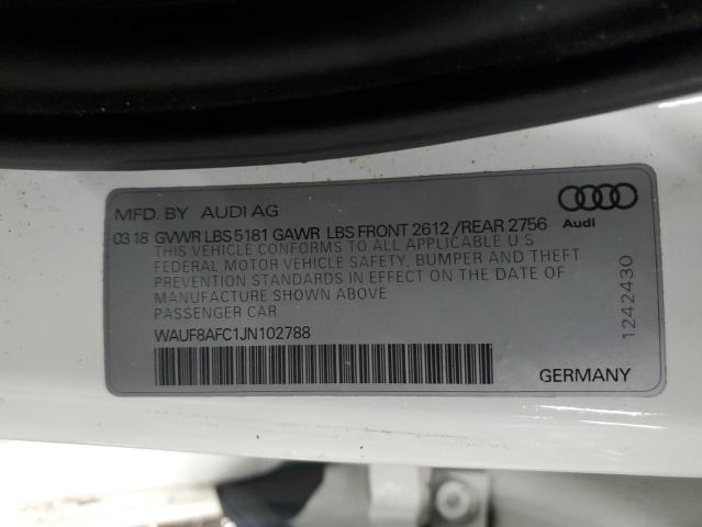 VIN WAUF8AFC1JN102788 2018 AUDI A6 no.12