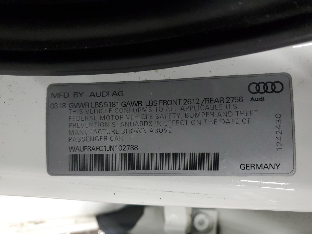 Lot #3029499397 2018 AUDI A6 PREMIUM