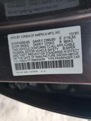 2021 HONDA ACCORD LX - 1HGCV1F15MA004356