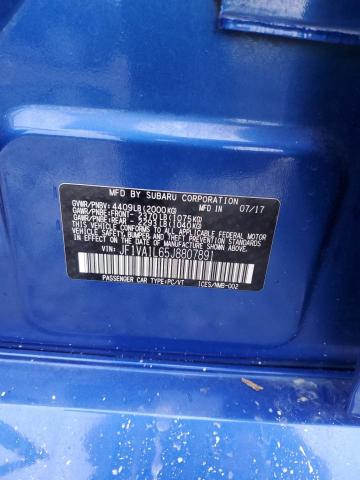 2018 SUBARU WRX LIMITE - JF1VA1L65J8807891