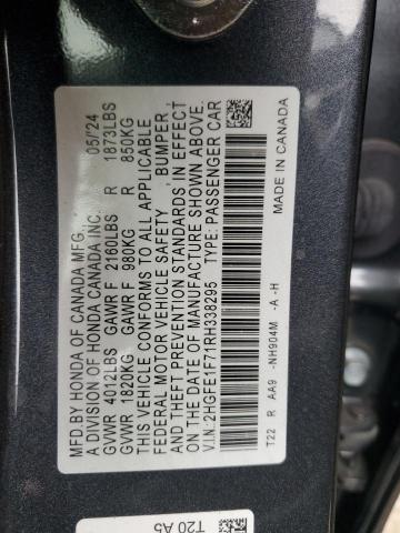 VIN 2HGFE1F71RH338295 2024 HONDA CIVIC no.12