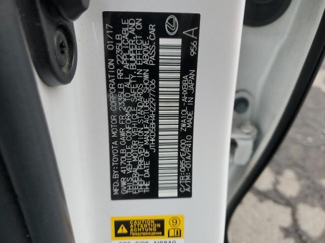 2017 LEXUS CT 200 JTHKD5BH4H2297706