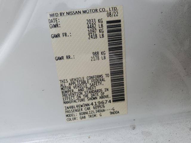 2022 NISSAN ALTIMA SL - 1N4BL4EW3NN419674