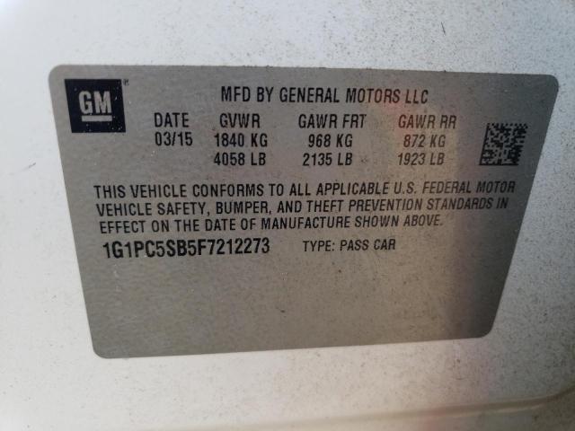 2015 CHEVROLET CRUZE LT - 1G1PC5SB5F7212273