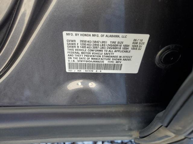 2018 HONDA PILOT EXL - 5FNYF6H54JB066235
