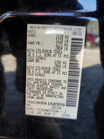 2016 NISSAN MURANO S - 5N1AZ2MG9GN168998