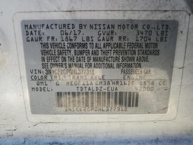 VIN 3N1CE2CP0HL377318 2017 NISSAN VERSA no.13