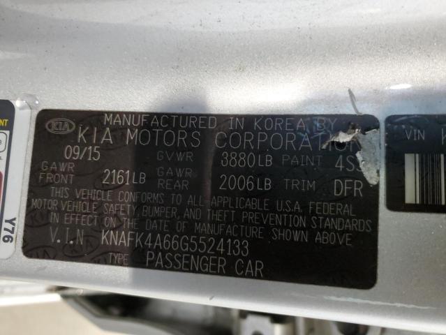 VIN KNAFK4A66G5524133 2016 KIA FORTE no.12