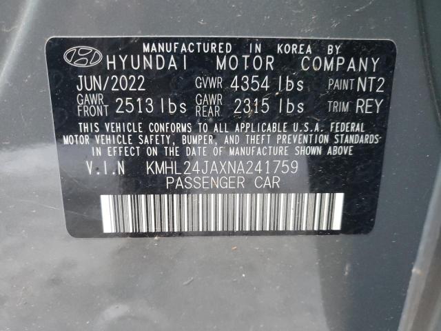 VIN KMHL24JAXNA241759 2022 HYUNDAI SONATA no.12