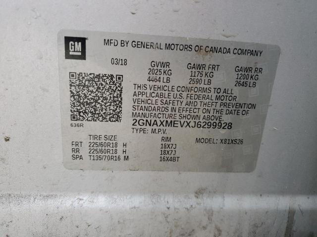 2018 CHEVROLET EQUINOX PR - 2GNAXMEVXJ6299928