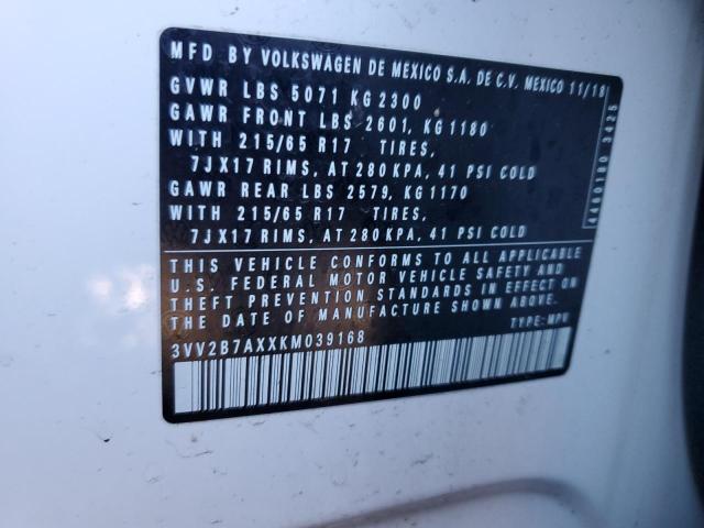 2019 VOLKSWAGEN TIGUAN SE - 3VV2B7AXXKM039168