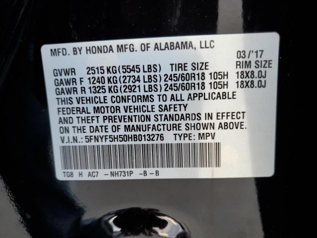 2017 HONDA PILOT EXL - 5FNYF5H50HB013276