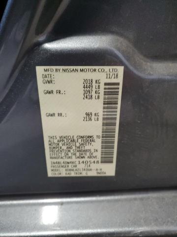 2019 NISSAN ALTIMA SV 1N4BL4DW4KC140548
