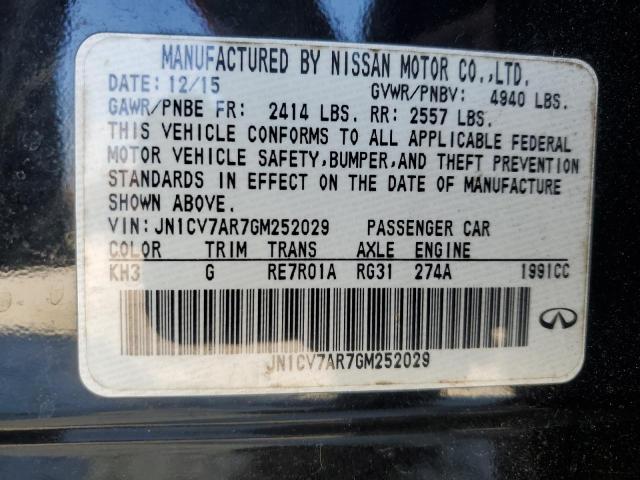 2016 INFINITI Q50 BASE - JN1CV7AR7GM252029