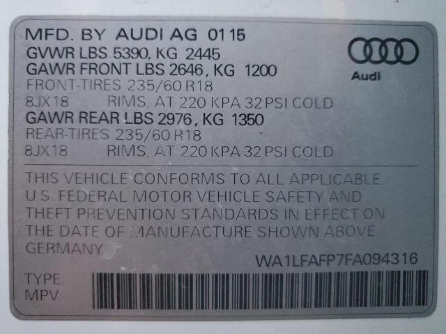 VIN WA1LFAFP7FA094316 2015 AUDI Q5 no.14