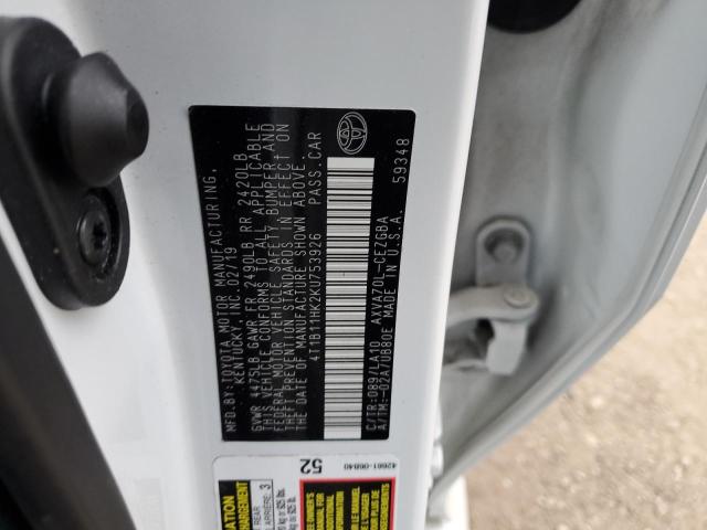 2019 TOYOTA CAMRY L - 4T1B11HK2KU753926