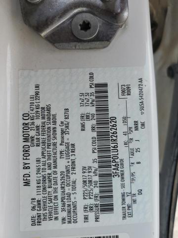 2018 FORD FUSION SE - 3FA6P0LU6JR262620