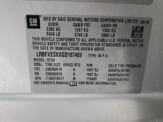 VIN LRBFXESXXGD187469 2016 BUICK ENVISION no.13