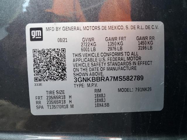 2021 CHEVROLET BLAZER 1LT - 3GNKBBRA7MS582789