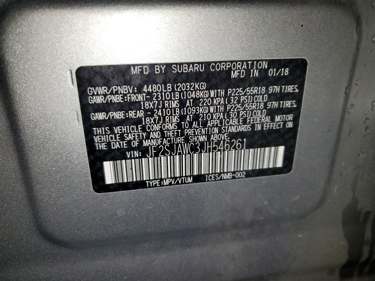 Lot #3048307742 2018 SUBARU FORESTER 2