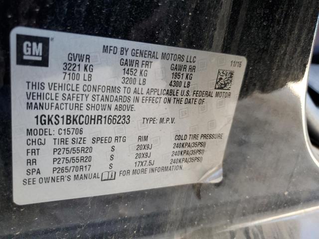 2017 GMC YUKON SLT 1GKS1BKC0HR166233