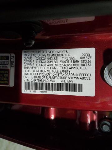 VIN 5J6RT6H58NL042546 2022 HONDA CRV no.14