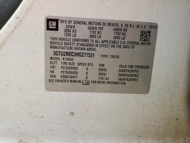 2017 GMC SIERRA K15 - 3GTU2NEC9HG271531