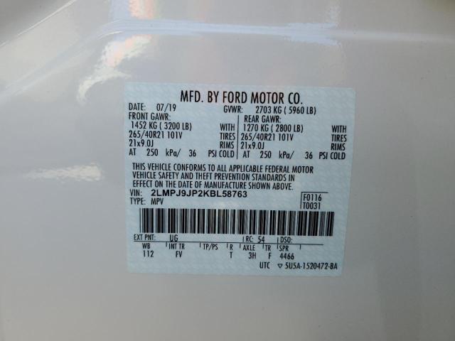 2019 LINCOLN NAUTILUS B 2LMPJ9JP2KBL58763