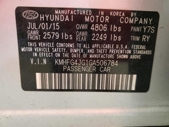 2016 HYUNDAI AZERA KMHFG4JG1GA506784