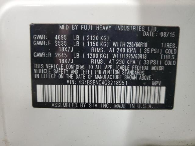 2016 SUBARU OUTBACK 2. - 4S4BSBNC4G3218951