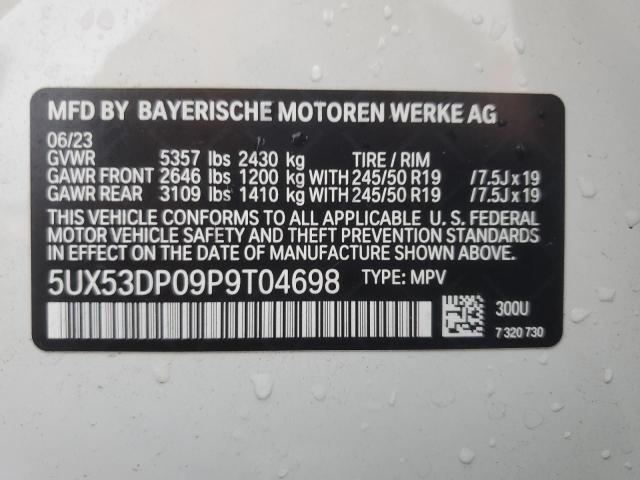 VIN 5UX53DP09P9T04698 2023 BMW X3 no.13