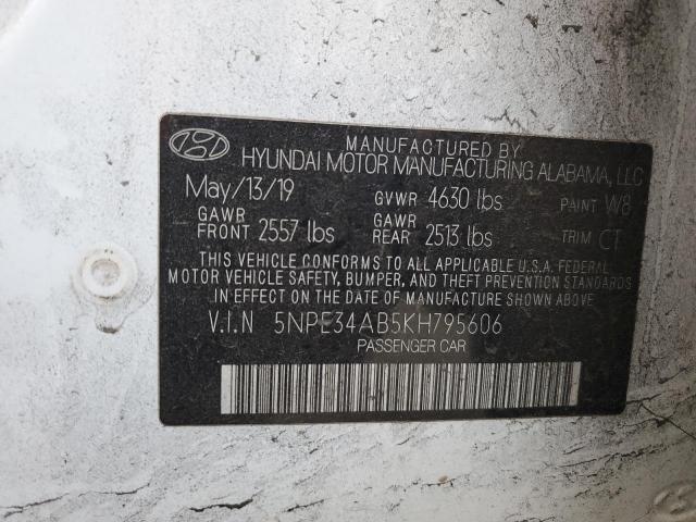 2019 HYUNDAI SONATA 5NPE34AB5KH795606