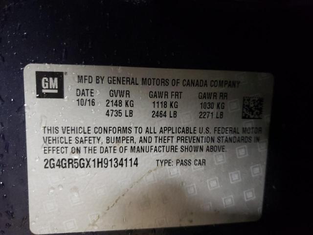 2017 BUICK REGAL PREM 2G4GR5GX1H9134114