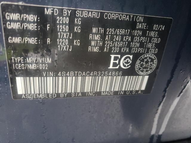 2024 SUBARU OUTBACK CO 4S4BTDAC4R3254866