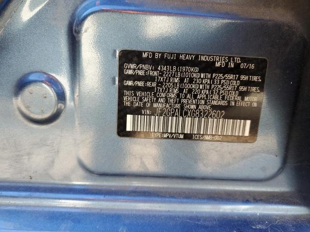 2016 SUBARU CROSSTREK - JF2GPALCXG8322602