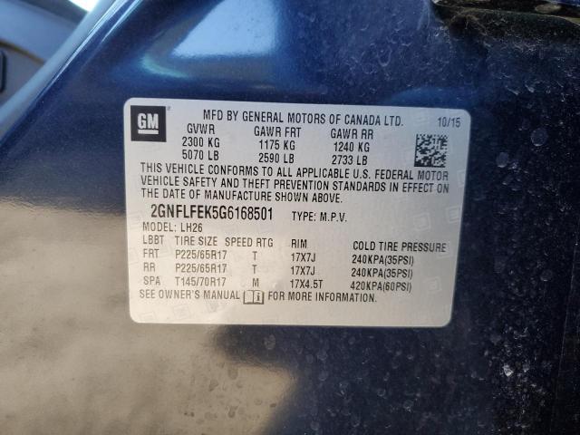 2016 CHEVROLET EQUINOX LT - 2GNFLFEK5G6168501