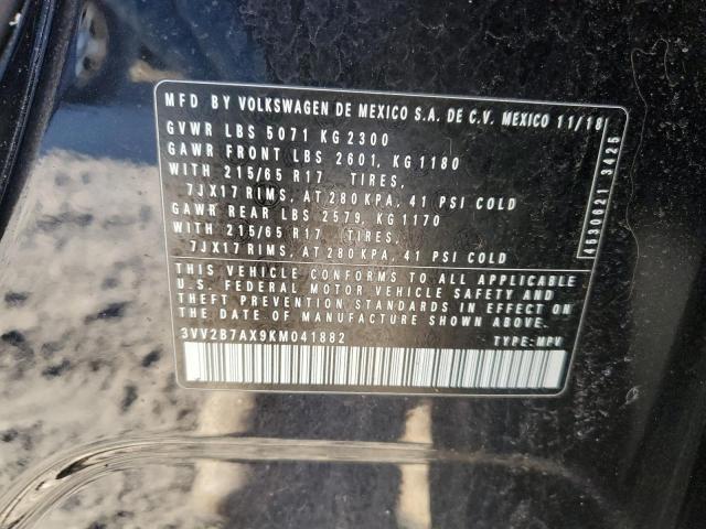 2019 VOLKSWAGEN TIGUAN SE - 3VV2B7AX9KM041882