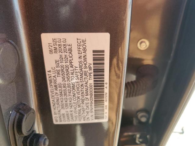 2022 HONDA PILOT SE 5FNYF6H20NB003001