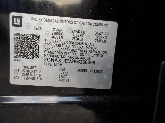 VIN 2GNAXUEV2K6156098 2019 CHEVROLET EQUINOX no.13