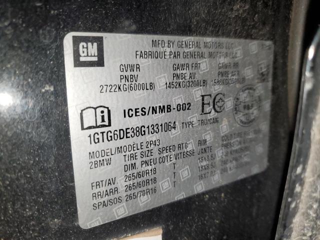 2016 GMC CANYON SLT 1GTG6DE38G1331064