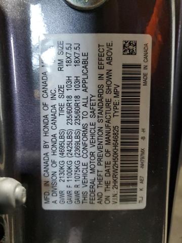 VIN 2HKRW2H50KH646825 2019 HONDA CRV no.13